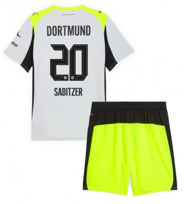 Borussia Dortmund Marcel Sabitzer #20 Udebanesæt Børn 2025-26 Kort ærmer (+ korte bukser)
